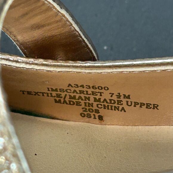 Isaac Mizrahi Live  Scarlet Rose Gold Glitter Mary Jane Pumps Shoes NEW Size 7.5 - Picture 6 of 16